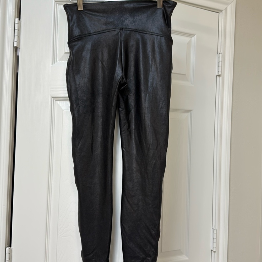 Spanx Faux Leather Liquid Leggings in Color Chrome